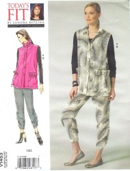 1453 VOGUE BETZINA POCKET ZIP VEST, TAPER PANTS PATTERN ABC-GHIJ UNCUT